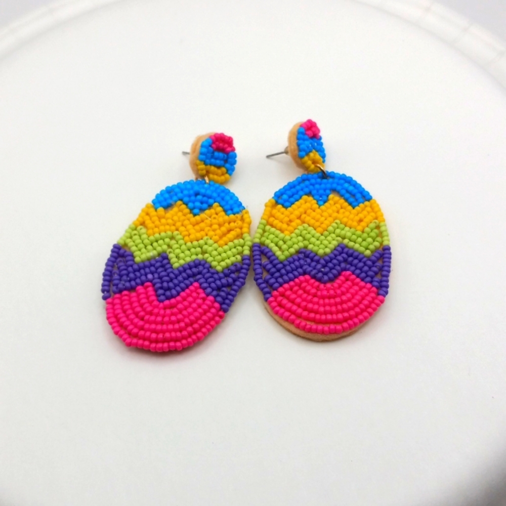 Seed Bead Easter Egg Earrings
